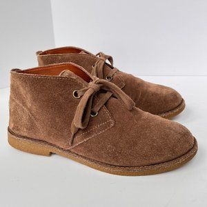 LUCKY Brand Brown Soft Suede Emillia Lace Up Chukka Ankle Bootie